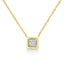 Collar de Pendiente de Diamante de Plata Esterlina Baño de Oro de 10K