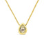 Collar de Pendiente de Diamante de Plata Esterlina Baño de Oro de 10K