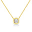Collar de Pendiente de Diamante de Plata Esterlina Baño de Oro de 10K