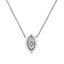 10K White Gold Round-Cut Diamond Square Pendant Necklace