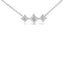 Collier en diamant princesse 3 pierres en or blanc 10K - 18 pouces