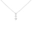 Collar de Pendiente de Tres Piedras con Diamantes de Corte Princesa en Oro Blanco de 10K
