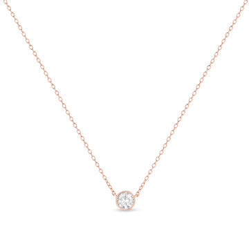 Collier Pendentif en Argent Sterling 0,5 Cttw avec Diamant en Monture Bezel