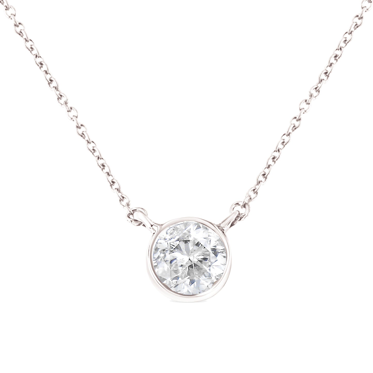 Collier Pendentif en Argent Sterling 0,5 Cttw avec Diamant en Monture Bezel