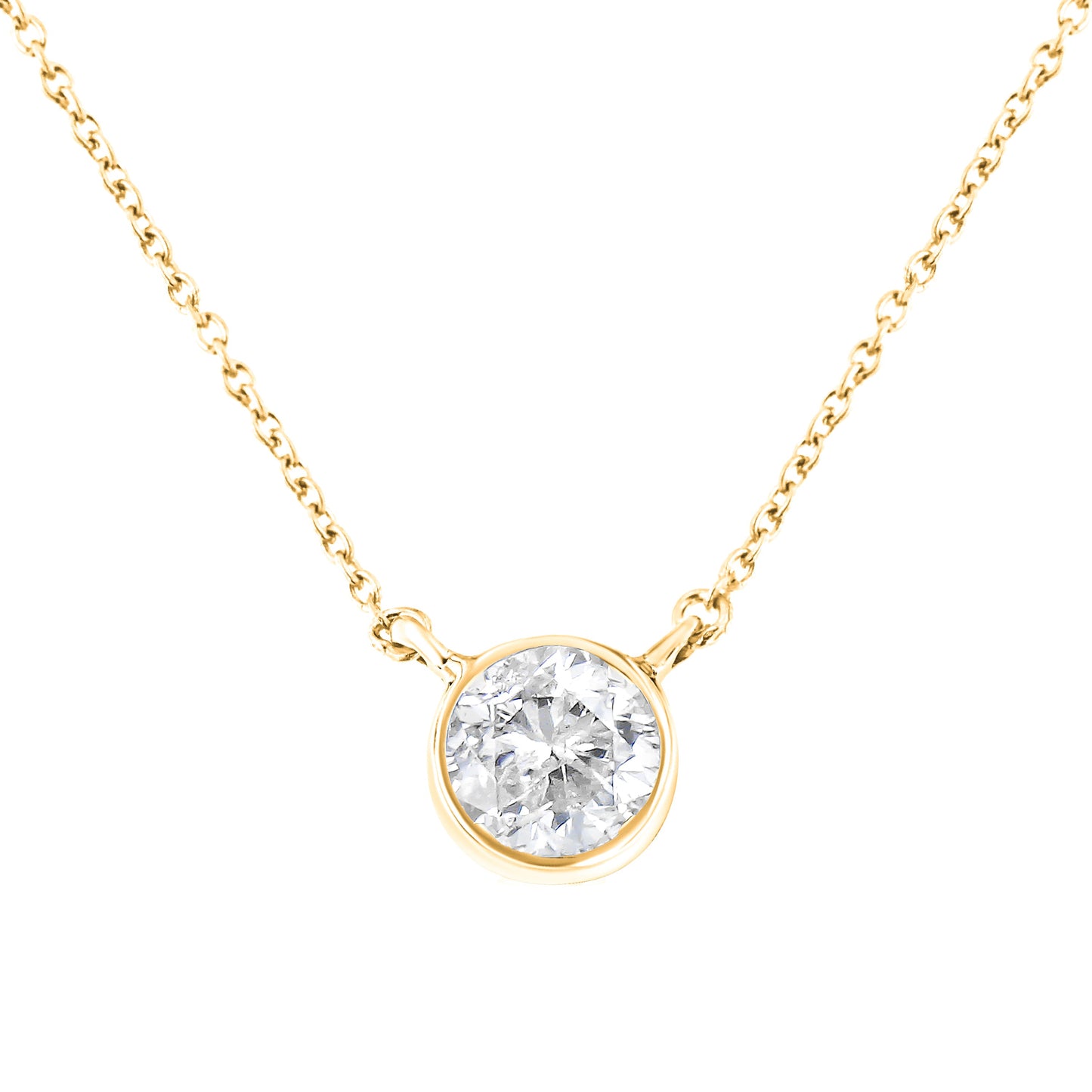 Collier Pendentif en Argent Sterling 0,5 Cttw avec Diamant en Monture Bezel