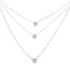 Collier Pendentif Tri en Argent Sterling .925 avec Diamants Ronds