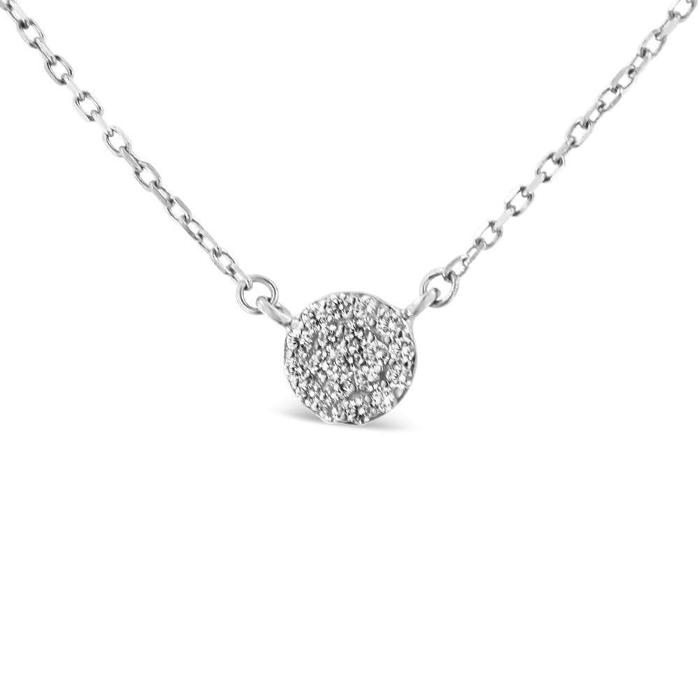 Collier Pendentif Tri en Argent Sterling .925 avec Diamants Ronds