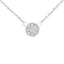 10K White Gold Diamond Flower Pendant Necklace - Adjustable Chain
