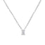 Collar de diamantes en forma de esmeralda de oro blanco de 14 quilates