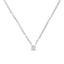 14K White Gold Emerald Shape Diamond Pendant Necklace