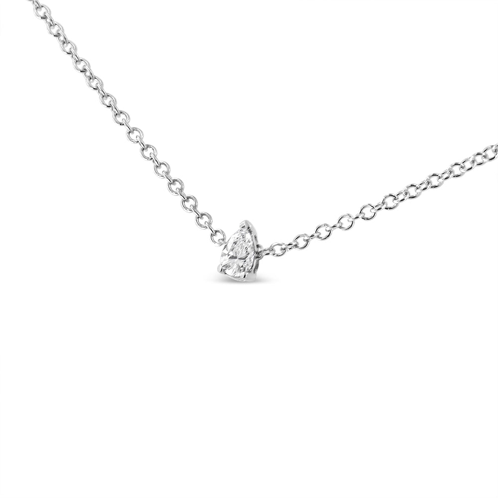 Pendentif en diamant en forme de poire en or blanc 14K avec diamant cultivé en laboratoire