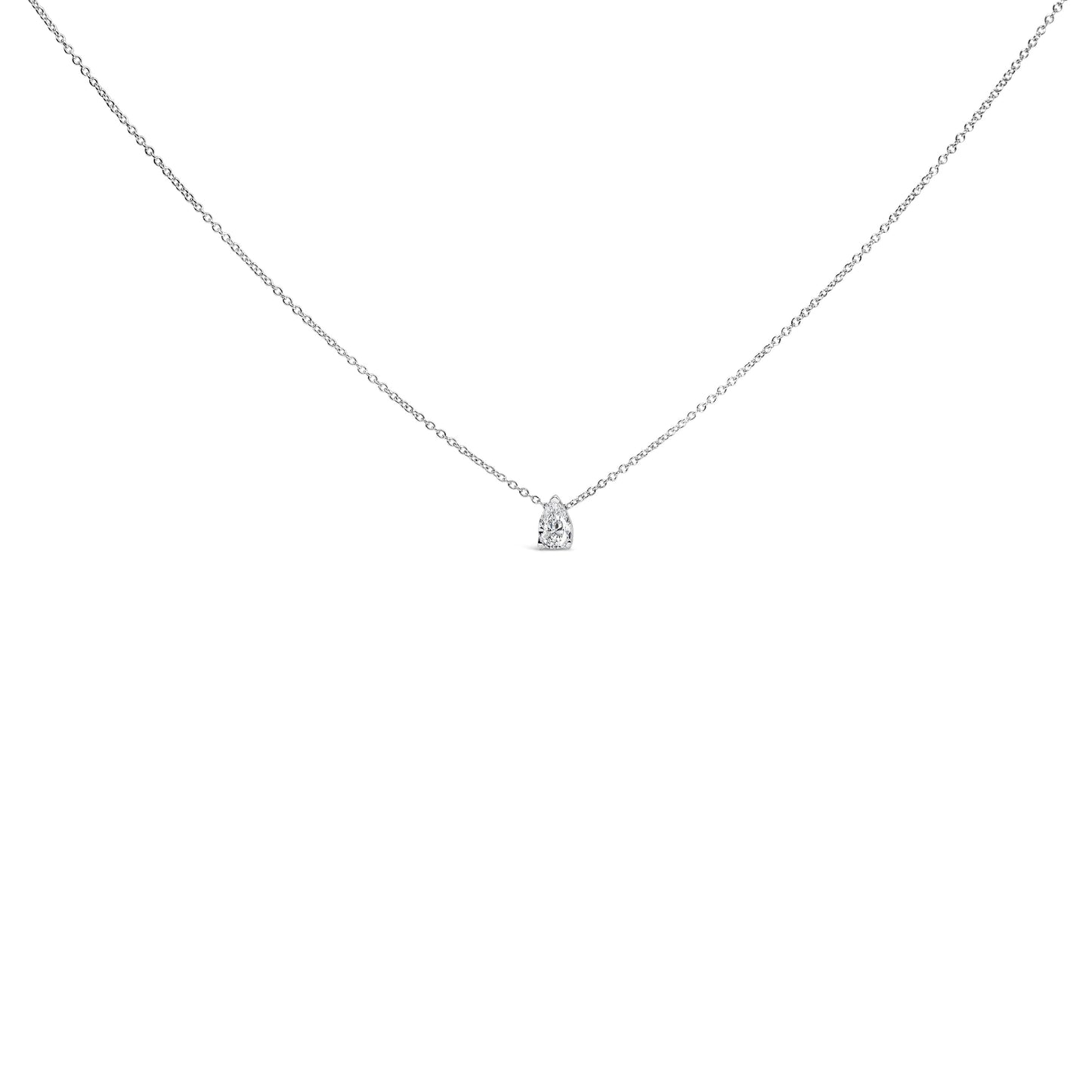 Pendentif en diamant en forme de poire en or blanc 14K avec diamant cultivé en laboratoire
