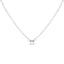 Collar de diamante ovalado cultivado en laboratorio de oro blanco de 14 quilates