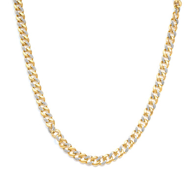 Collier en lien cubain en argent sterling plaqué or jaune 14K - 18"