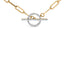 Collar de eslabones de papel con cierre de toggle de diamantes en oro amarillo de 14KT - 18"