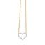 Collier Pendentif Cœur en Argent Sterling Plaqué Or Jaune 14K avec Diamants
