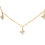 Collar de mariposa ajustable de diamantes en oro amarillo de 14KT - 15"-17"