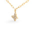 Collar de mariposa ajustable de diamantes en oro amarillo de 14KT - 15"-17"
