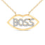 14K Yellow Gold Plated Silver Diamond 'Boss' Pendant Necklace - 18 Inch