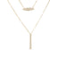 Collier à charms en marquise et barre à deux brins en or jaune 14K