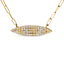 Collier à charms en marquise et barre à deux brins en or jaune 14K