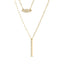 Collier à charms en marquise et barre à deux brins en or jaune 14K