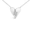 Collier Pendentif Cœur Brisé en Argent Sterling .925 avec Diamants - 18"