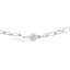 Collar de cadena de papel clip con diamantes en engaste de bisel de oro blanco de 14K - 18"