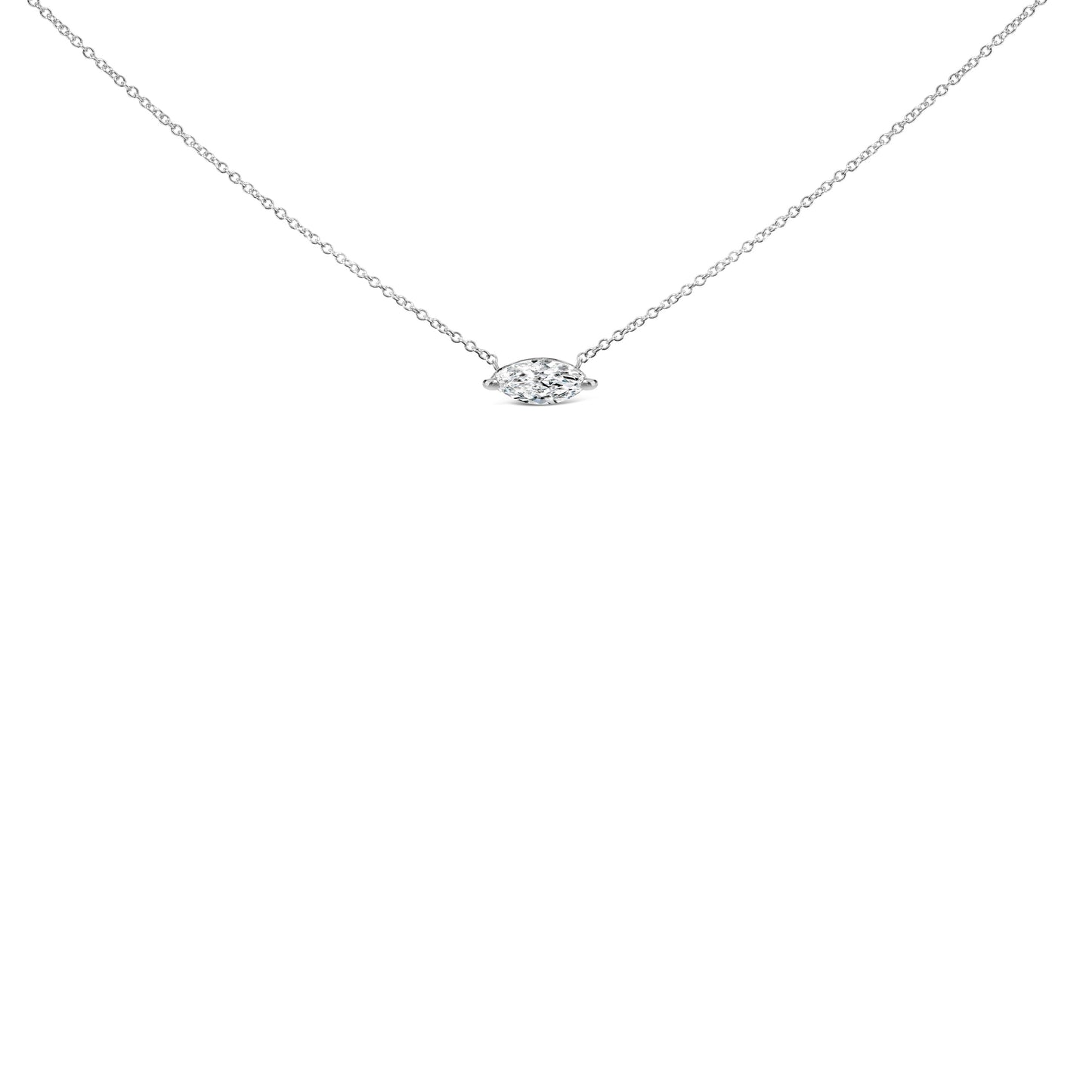 Collar de Pendiente de Diamante Lab-Cultivado en Oro Blanco de 14K