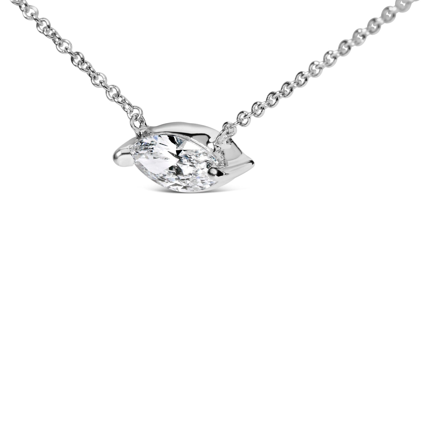 Collar de Pendiente de Diamante Lab-Cultivado en Oro Blanco de 14K