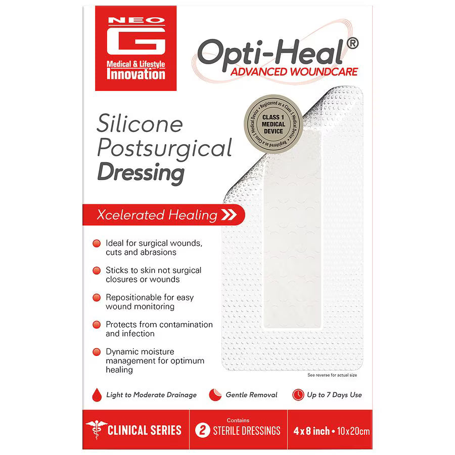 Silicone Scar Sheets for Post-Surgical Care, 4 x 8 Inches