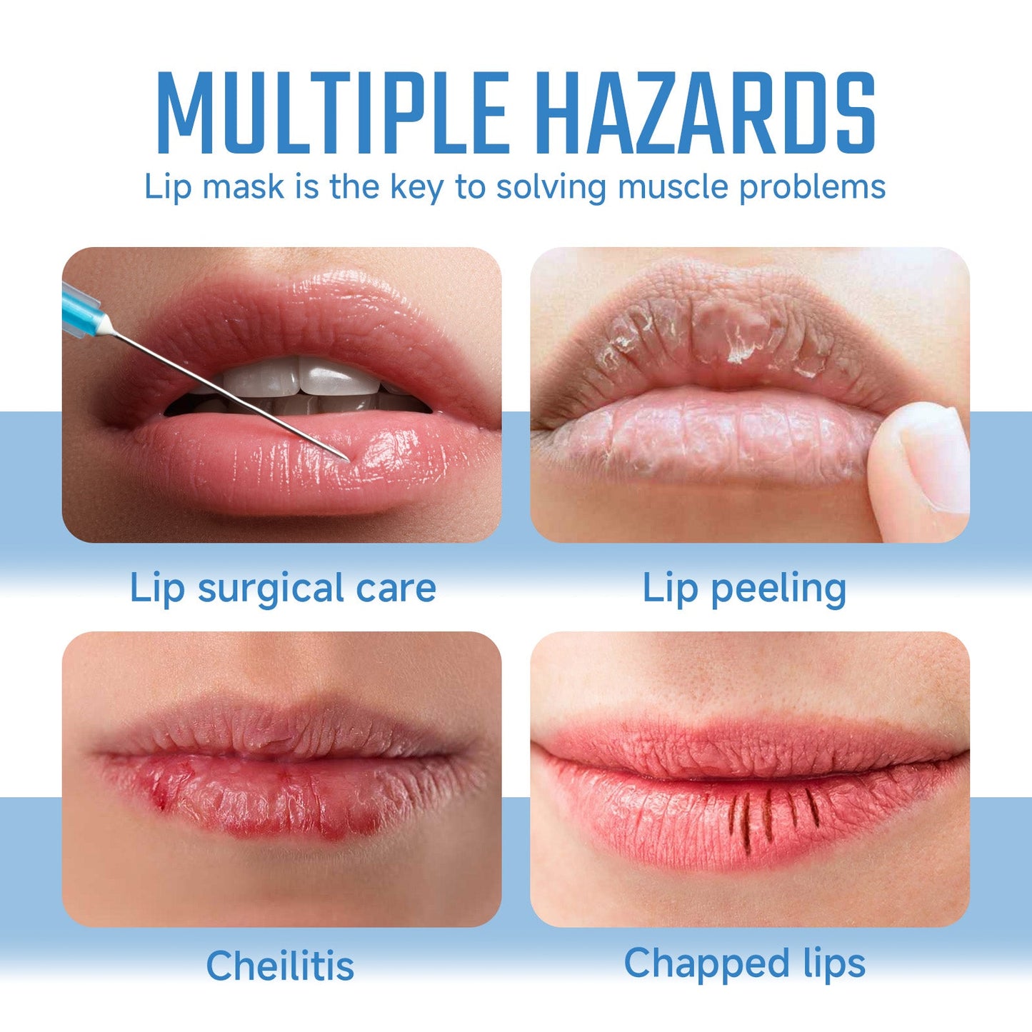 Mascarilla de Labios de Colágeno Premium para Hidratación y Protección