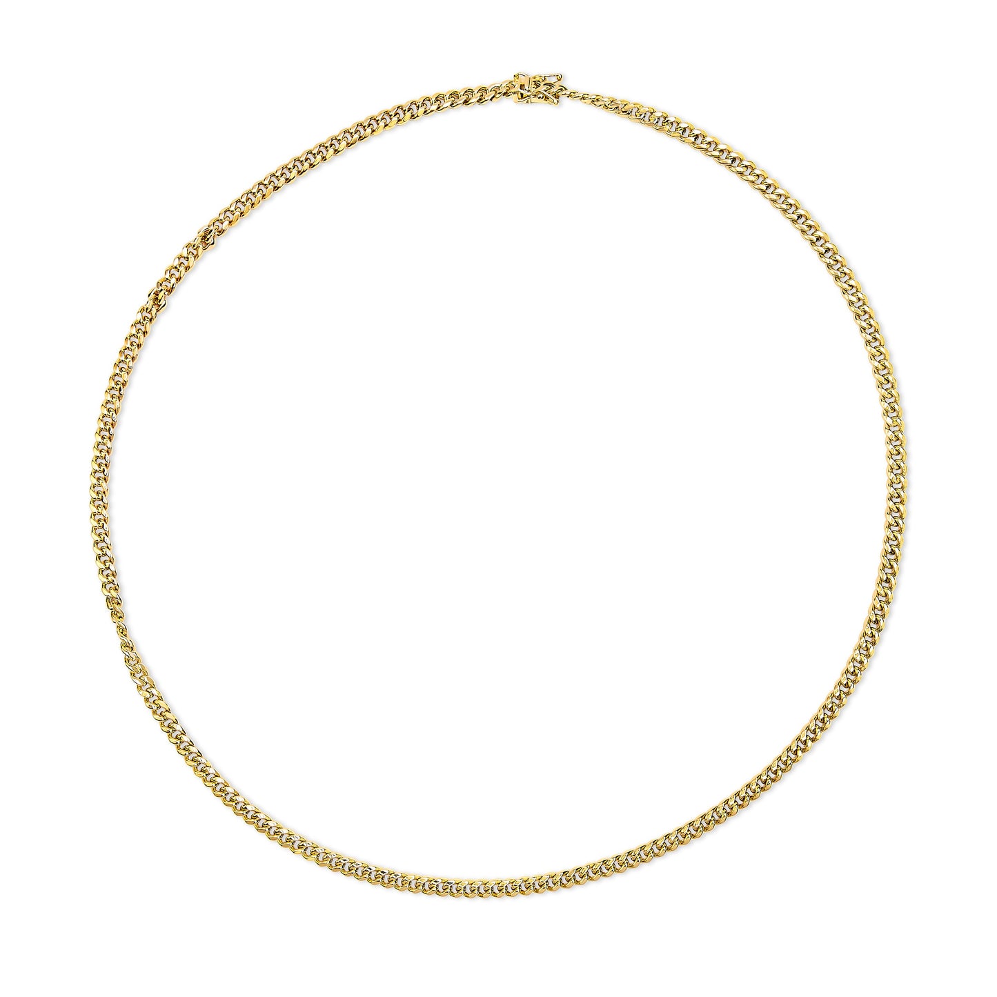 Collier en chaîne cubaine Miami en or jaune 14K de 4,5 mm - 22 pouces
