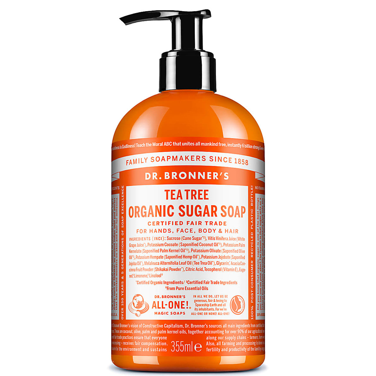 Dr. Bronner's Organic 4-in-1 Pump Soap - Tea Tree 12 Fl Oz