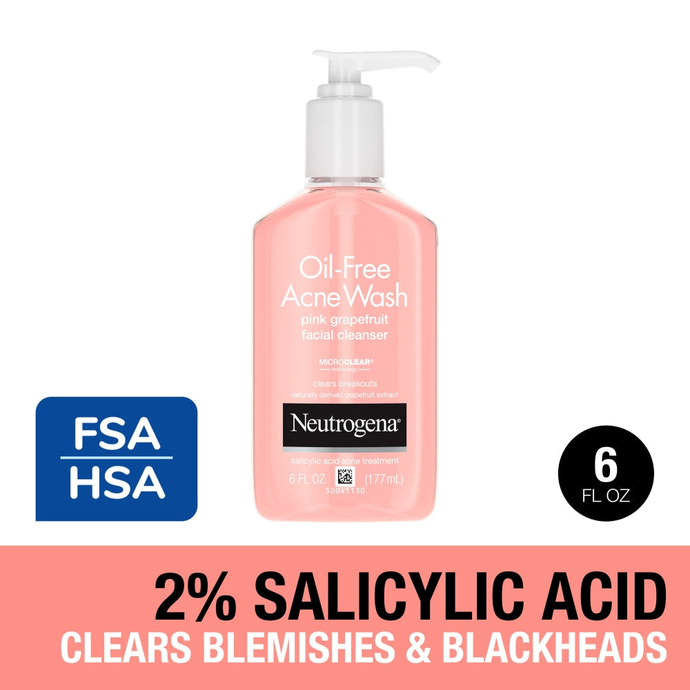 Neutrogena Nettoyant Anti-Acné Sans Huile avec Pamplemousse Rose - 177ml