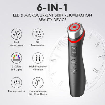 Microcurrent vibration massager red blue light water light pore beauty device - Korvel