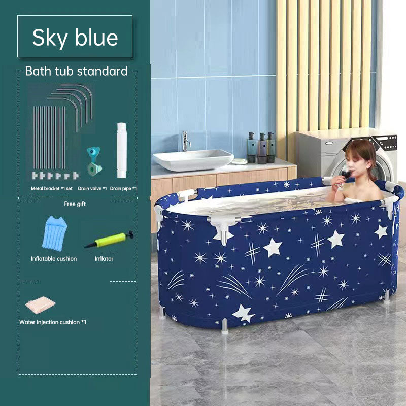 120CM Bathtubs Folding Bath Bucket Thicken Shower Barrel Adult IceTub Baby Swimming Pool Insulation Family Bathroom SPA Tub - Korvel