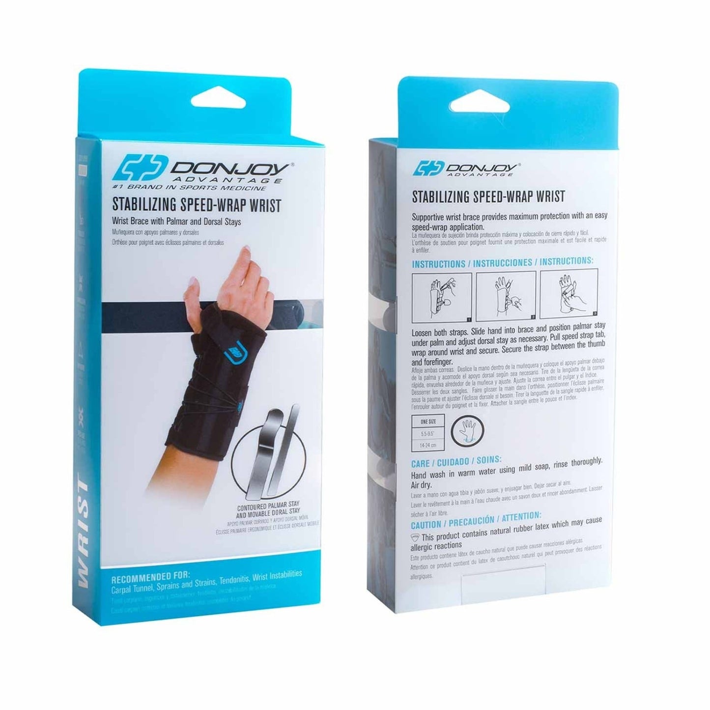 Enveloppe de poignet stabilisante DonJoy Speed - Main droite, noire