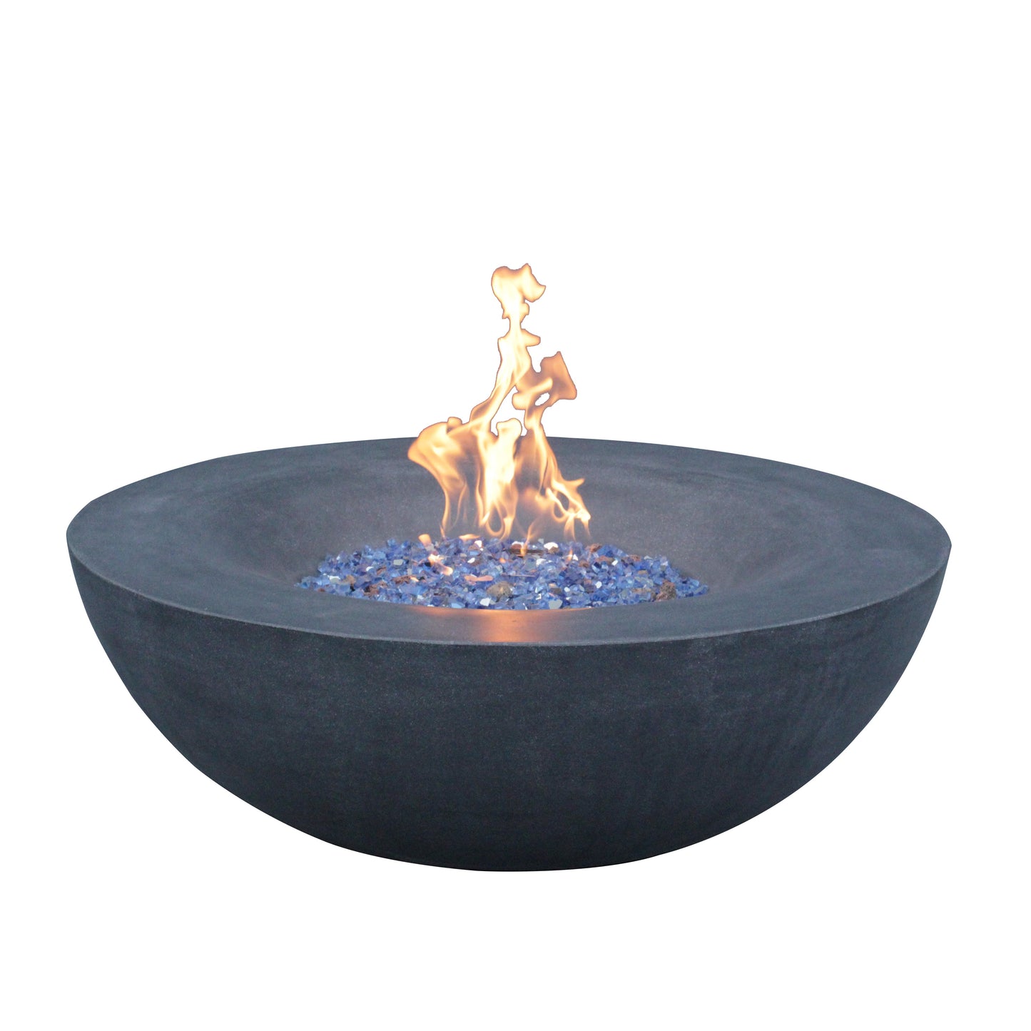 42 Inch Dark Gray Outdoor Concrete Propane Fire Pit Bowl