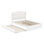 Lit plateforme queen en bois blanc élégant avec lit gigogne