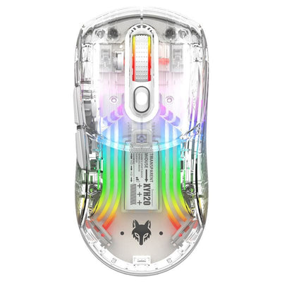Luminous wireless Bluetooth the third mock examination transparent RGB mechanical mouse game video game mute mouse - Korvel