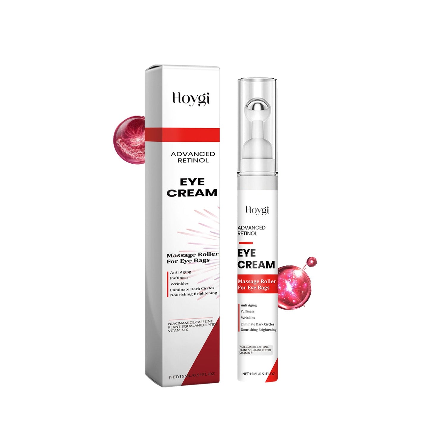 Retinol Eye Cream, Skin Lifting And Moisturizing Eye Care Massage Ball Essence Cream - Korvel