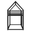 Twin over Twin House Bunk Bed with Built-in Ladder - Black