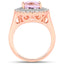 5.48 Carat Kunzite and White Topaz Sterling Silver Engagement Ring