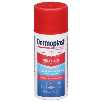 Spray antiseptique et anesthésique Dermoplast pour premiers secours 2,75 onces
