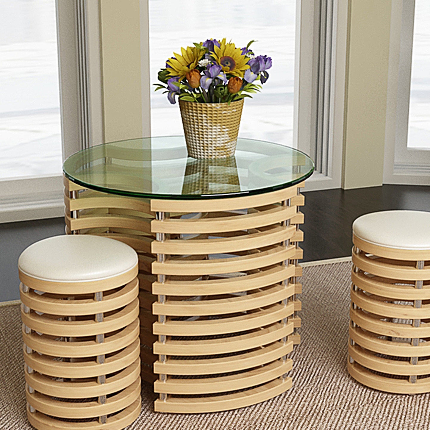 20" Inch Round Tempered Glass Table Top Clear Glass 1/4" Inch Thick Round Polished Edge - Korvel