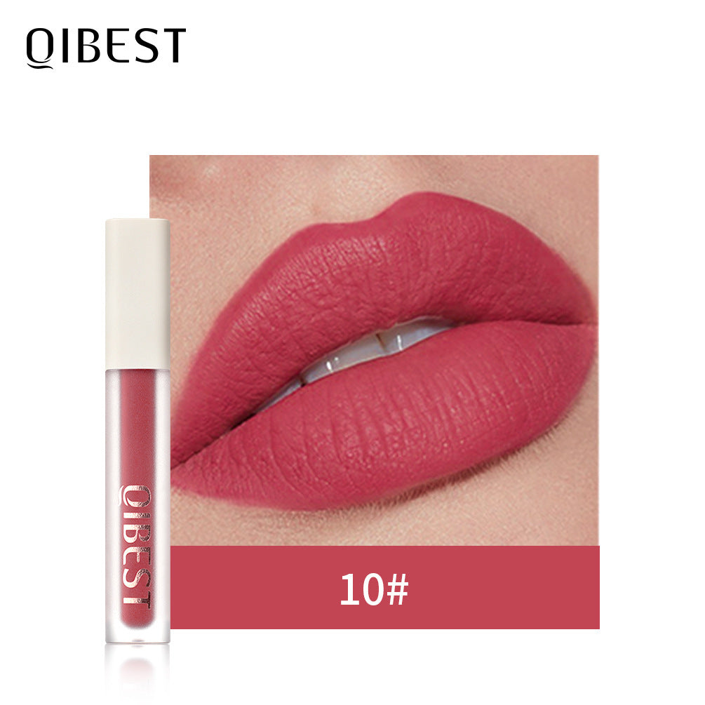 QIBEST Silky Lip Glaze - Brillo Labial No Pegajoso y de Larga Duración