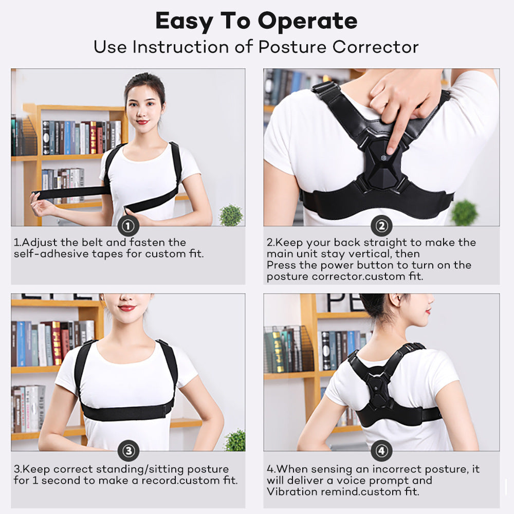 HailiCare Intelligent Vibration Voice Abdomen Correction Posture With Back Correction Belt Correction Posture - Korvel