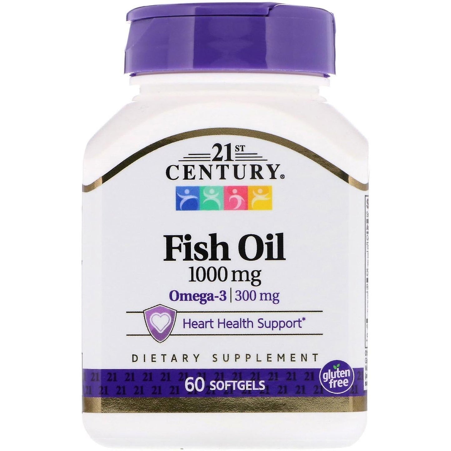 Gélules d'huile de poisson du 21e siècle 1000 mg - 60 unités