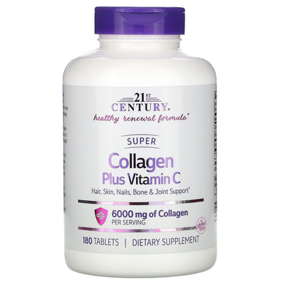 Collagène Super du 21ème Siècle Plus Vitamine C, 1 000 mg, 180 Comprimés